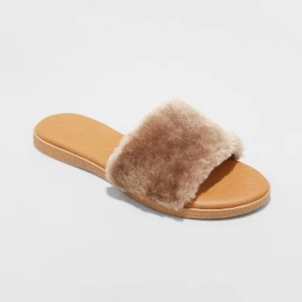 Universal Thread Brown Faux Fur Sandal